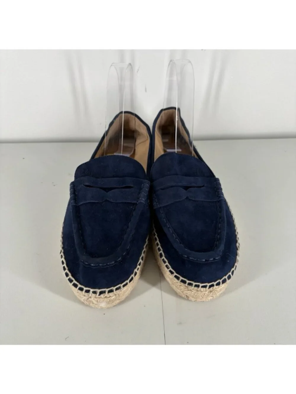Lauren Ralph Lauren Women 8.5 Navy Blue Suede Luize Espadrille Loafer Flats NWOT